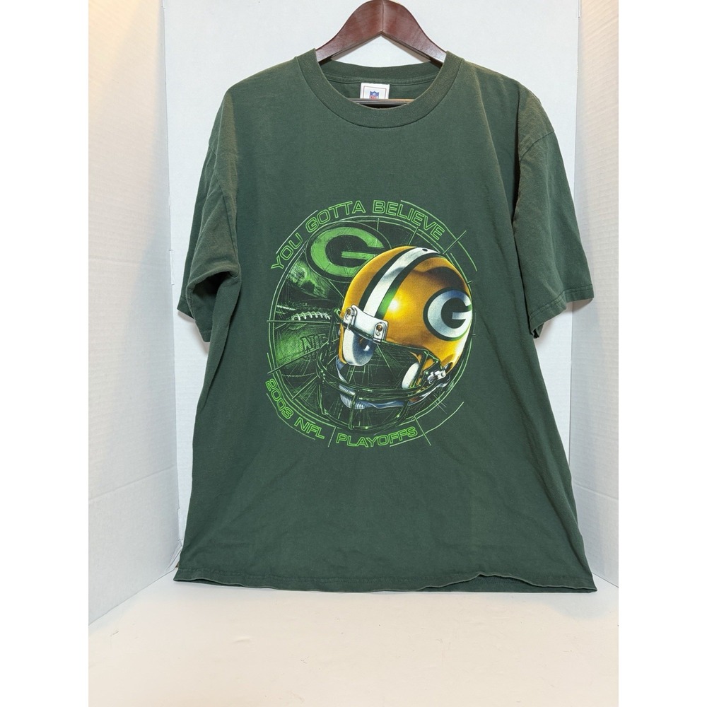 Vtg 2003 Green Bay Packers Helmet NFC Champs T-Shirt NFL XL 210‎
